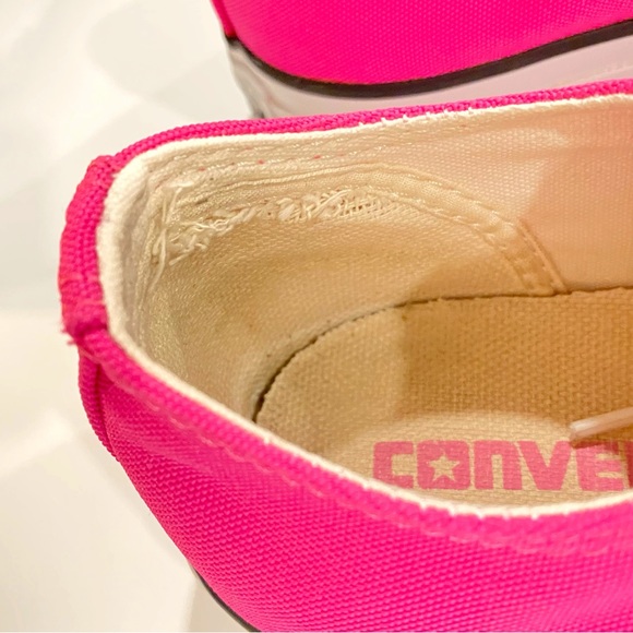 Converse All Star Chuck Taylor low top lace up neon pink canvas sneakers shoes - Picture 9 of 11